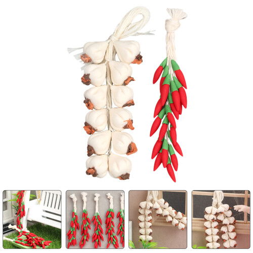 Conjunto De Mini Legumes Pimenta Realistas Enfeites 2