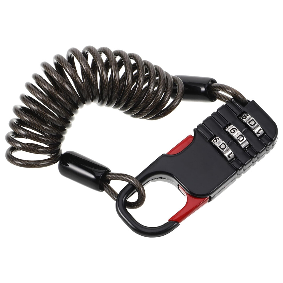 Antitheft Motorcycle Bike Lock With Resettable Password Cable, Steel Chain For Helmet Scooter, Travel Luggage Black 9323874476339