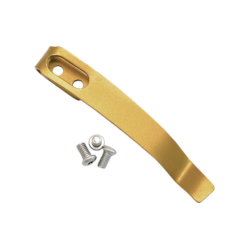 Lightweight 420 Steel Folding Clip For Secure Blade-Gold 4