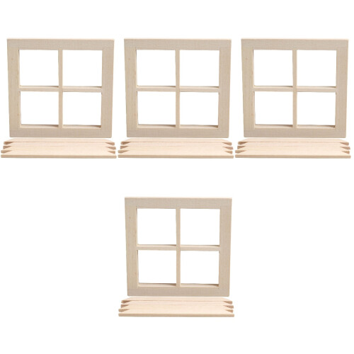 4Pcs Miniaturas Janela Móveis Sem Acabamento 2