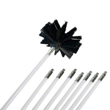 Spare Part For Fireplace Chimney Kit Nylon 8Rod Flexible Brush Head Inner Wall Cleaning Brush