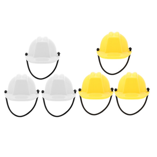 6 Stuks Mini Veiligheidshelm Bouw Decoratie Pop
