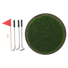 4 Conjuntos De Miniaturas De Bastões De Golfe Com Grama