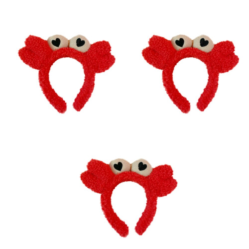 3Pcs Faixa Com Olhos De Caranguejo Para Roupa Vermelha 2