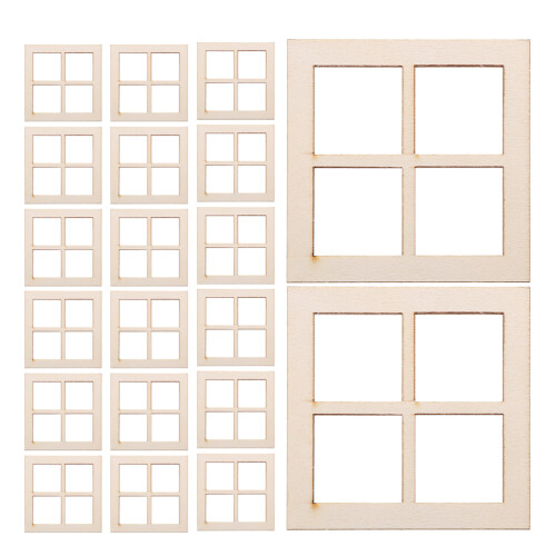 24 Pcs Janela Miniatura De Para Casa De Bonecas