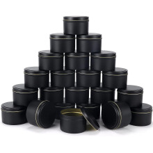 Pack of 24 Candle T, 120 ml Candle Containers, Mini Candle Making Jars, Black, Round Candle Jars, Candle Jars for Candle Making