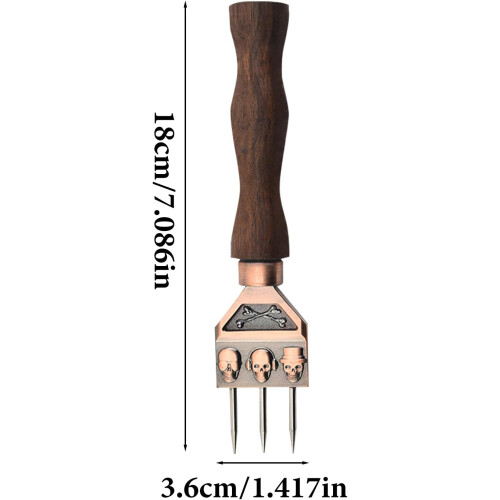 Skull Eispickel Tool With Wooden Handle For Kitchen, Bar, Camping 2