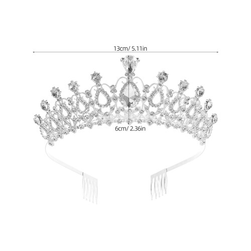 6 Unidades Tiara De Noiva Com Cristais E Coroa Com 2