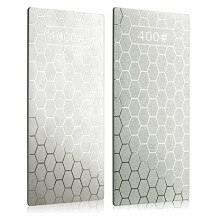 Pack of 2 Diamond Sharpening Grinds, Honeycomb Surface, Diamond Sharpening Plate with NonSlip Base (400/1000 Grit) Ref: 9599