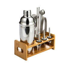 Making Kit 13Piece Bar Tool Set Bamboo Stand With All Practical Bar Accessories For Drink Mixing 700ml
