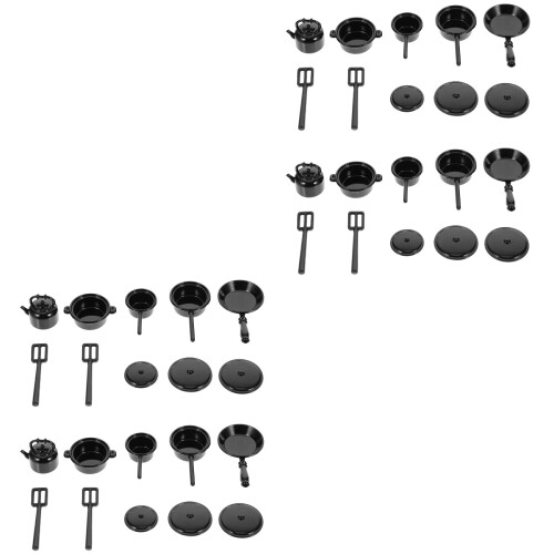 4Conjuntos Conjunto Mini Panelas Preta Para Decoração E Artesanato 2