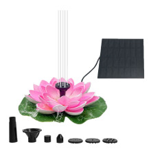 La fontaine esthétique de nénuphars-Lotu rose solaire 2,5W