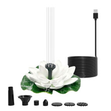 Pompes de fontaine solaires pour étang à-Lotus blanc USB
