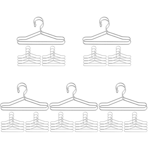 50 Unidades Cabides Mini De Metal Para Roupas E De Bonecas 1