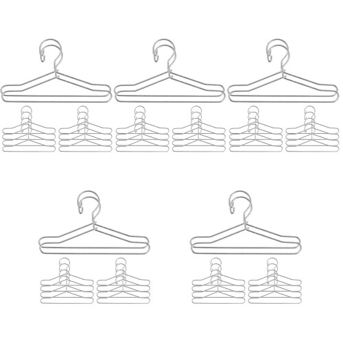 50 Unidades Cabides Mini De Metal Para Roupas E De Bonecas 2