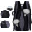Lightweight Polyester Tennis Paddle Backpack Adjustable Padded Straps Ergonomic Carry Handles Black 2