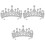 3 Unidades Tiara Noiva Coroa Zircônio Prateado 3
