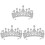 3 Unidades Tiara Noiva Coroa Zircônio Prateado 2