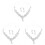 3Pcs Conjunto De Colar E Com (Prata) 2
