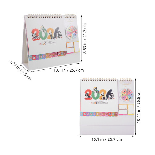 Mini Calendário De E Bloco De Anotações 2026 Com Desenhos 1