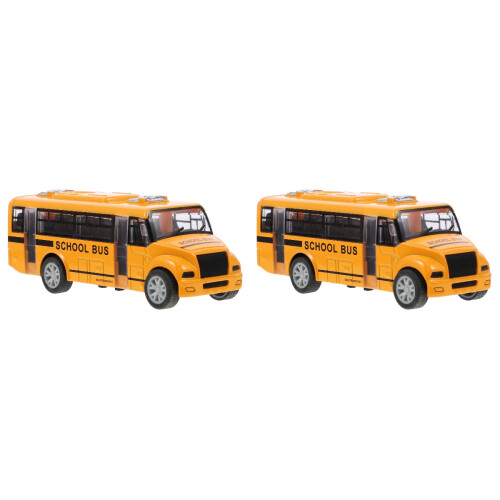 2Pcs Mini Ônibus Escolar Brinquedo Educativo Para Crianças 2