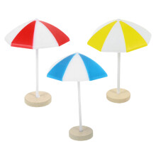 3Pcs Guarda-Sol De Praia Plástico Para De Bonecas