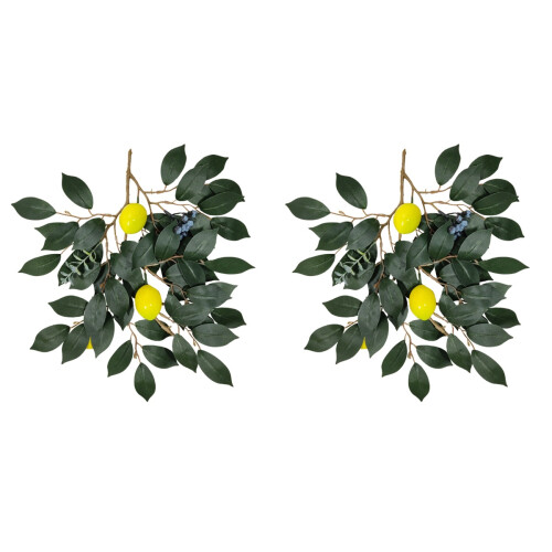 2 Unidades Pingente Planta Simulada Decoração Limão Verde 2