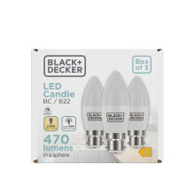 Black + Decker Candle 4.2W 470lm B22 (BC) 2700K Warm White 3pk