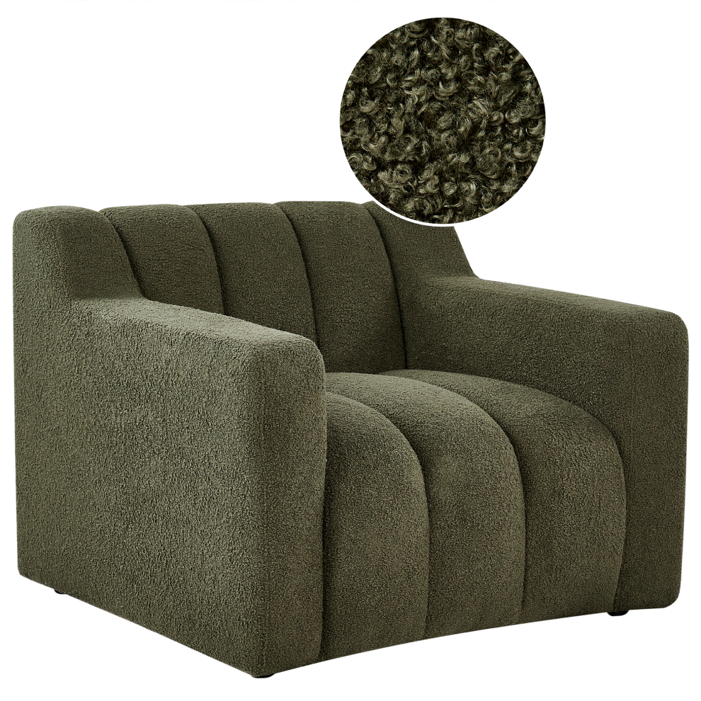 Beliani Armchair Agerup Boucle Dark Green