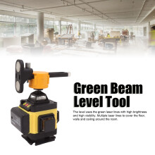 Zelfnivellerende laserwaterpas, heldere groene stralen, 360 graden lijnlaser voor binnen- en buitenbouwprojecten.