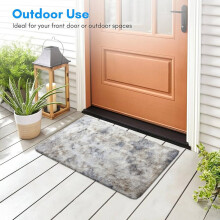 (Silver) 60x110cm Shaggy Indoor/Outdoor Mat - Ultra Soft, Non-Slip & Water Absorbent Door Rug