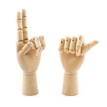 Wooden Flexible Left  Right Hand, Model for Sketching, Gift, 7 Inches 2pcs