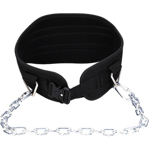 Weightlifting belt with ergonomic padding and steel chain for pullups and squats Ref: 5609 1