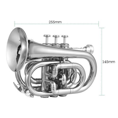Bb-Trompete, Mini-Taschentrompete mit Mundstück,