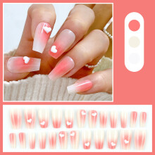 Medium False Nails with Bow Full Cover Stick on Nails-C21A 10