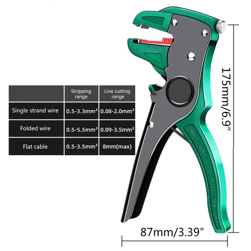 Automatic Wire Stripper Flat Wire Cutter Stripping Plier Length 2