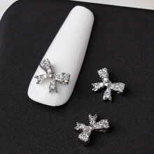 Silver Bowknot Nail Art Charms Ribbon Bowknot Nail Charms-3400A