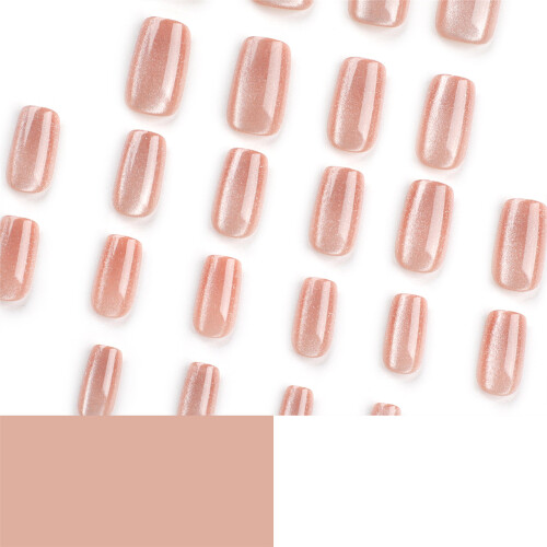 Medium Short False Nails Cat Eye Press on Nails Full-JP3092 2