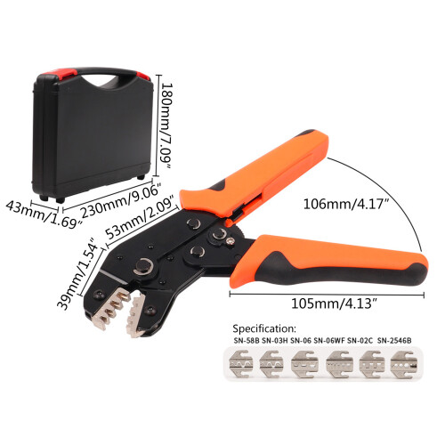Insulated Wire Terminal Crimping Tool Kit Ratchet Crimping Plier 2