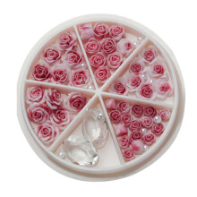 Rose Flowers Nail Charms 3D Flowers Nail Art Charms-coral jelly