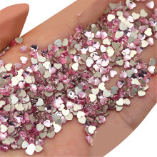 Heart Nail Charms Butterfly Crystal Gems Flat Bottom Nail-love