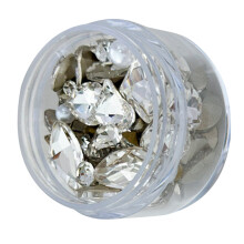Mixed-style Nail Art Rhinestones Heart Nail Charms Round-White