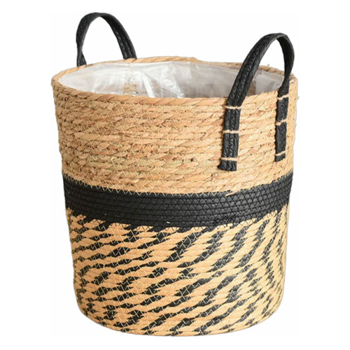Natural Grass Woven Potted Container Ornament Large-BL number