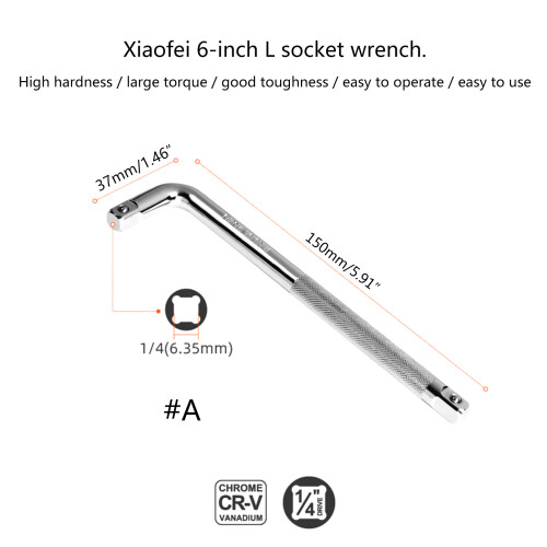 Versatile L Type Socket Wrench 1/2"/1/4"/3/8" Sizes-Type A 1