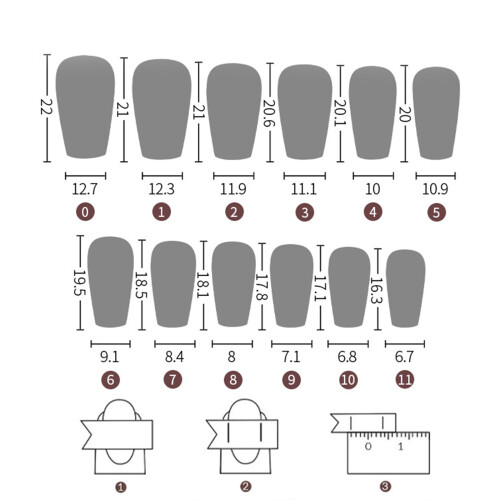 Medium False Nails with Bow Full Cover Stick on Nails-C21A 5 2