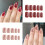 Medium Short False Nails Cat Eye Press on Nails Full-JP3091 2