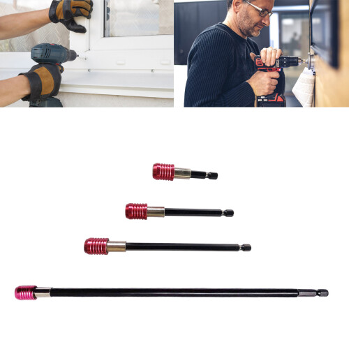 4x Drill Bit Extension Magnetic Screwdriver Bit Holder Impact 1