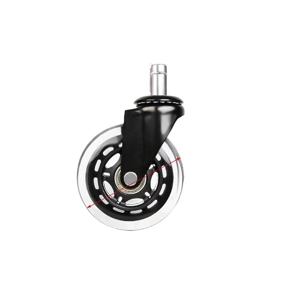 5 Parts/Lot 2.5/3 Inch Caster Office Chair M10/M11 Quiet Swivel Wheel Swivel Wheel Strong Bearing Transparent Wheel Black(3 Inch1122mm) 9001264152321