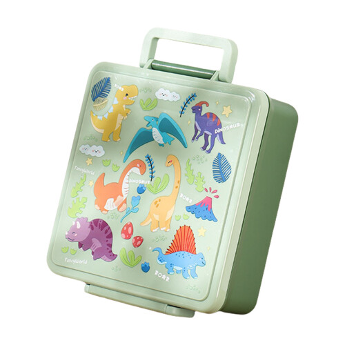 Reusable 4 Section Food Storage Container For Kids with-Green