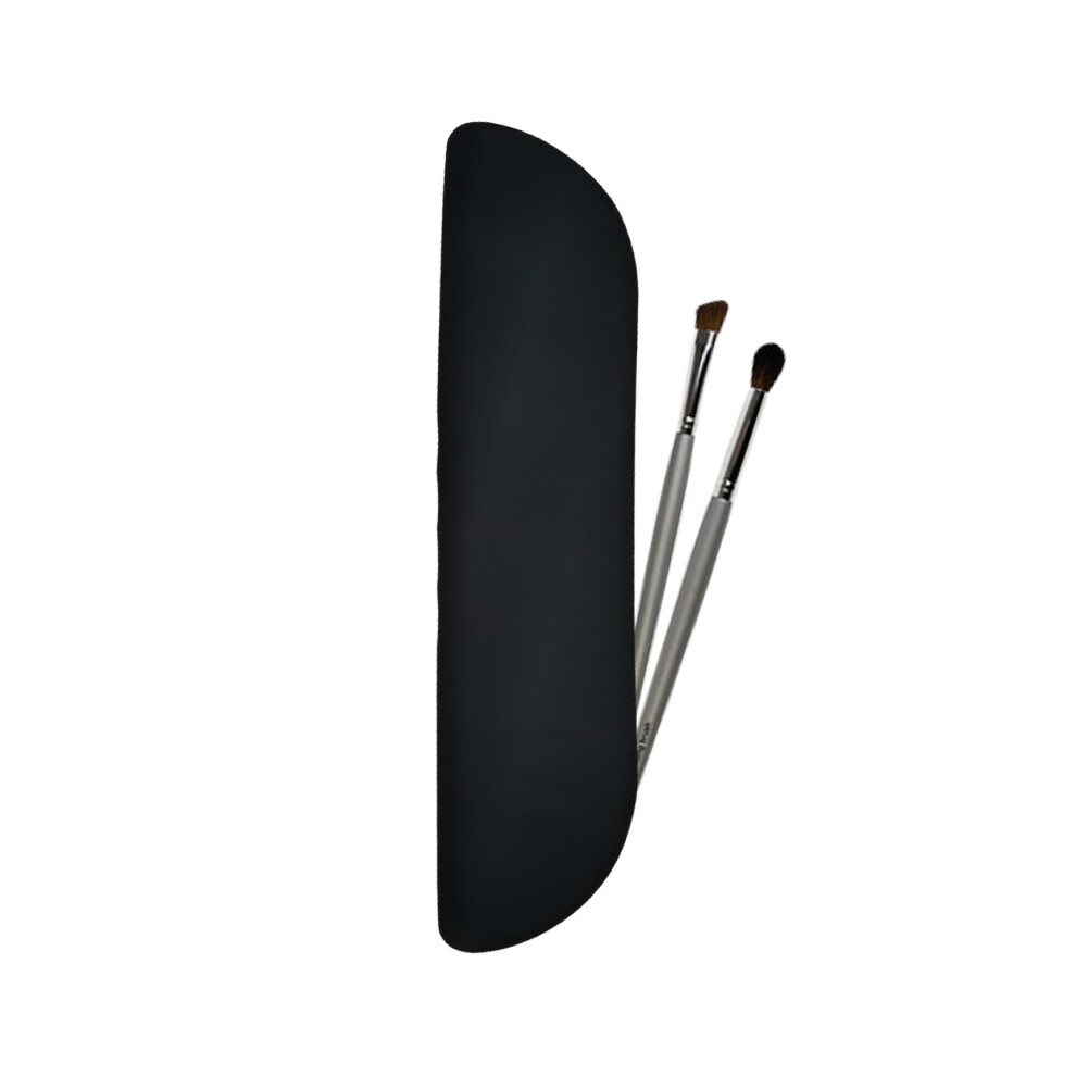 Compact Silicone Makeup Brush Storage Pouch With Quick Access Flap And Leak Resistant Interior Stylish Organizer For Daily And Travel Use